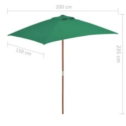 Parasol Avec Mât En Bois 150 X 200 Cm Vert 17 Parasol Avec Mât En Bois 150 X 200 Cm Vert -Mobilier De Jardin parasol avec mat en bois 150 x 200 cm vert 3666722326858 978702