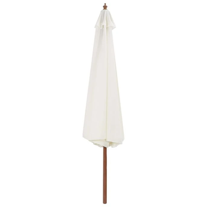 Parasol Avec Mât En Bois 350 Cm Blanc Sable 5 Parasol Avec Mât En Bois 350 Cm Blanc Sable – Image 3