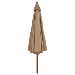 Parasol Avec Mât En Bois 350 Cm Taupe -Mobilier De Jardin parasol avec mat en bois 350 cm taupe 8718475697695 978677