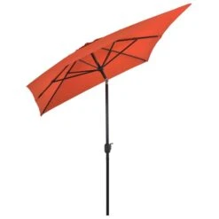 Parasol Avec Mât En Métal 300 X 200 Cm Terre Cuite -Mobilier De Jardin parasol avec mat en metal 300 x 200 cm terre cuite 3666722327015 978552