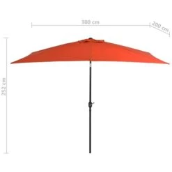 Parasol Avec Mât En Métal 300 X 200 Cm Terre Cuite -Mobilier De Jardin parasol avec mat en metal 300 x 200 cm terre cuite 3666722327015 978555