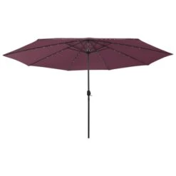 Parasol D'extérieur Avec LED Et Mât En Métal 400 Cm Bordeaux 11 Parasol D'extérieur Avec LED Et Mât En Métal 400 Cm Bordeaux -Mobilier De Jardin parasol d exterieur avec led et mat en metal 400 cm bordeaux 3666722356169 942579