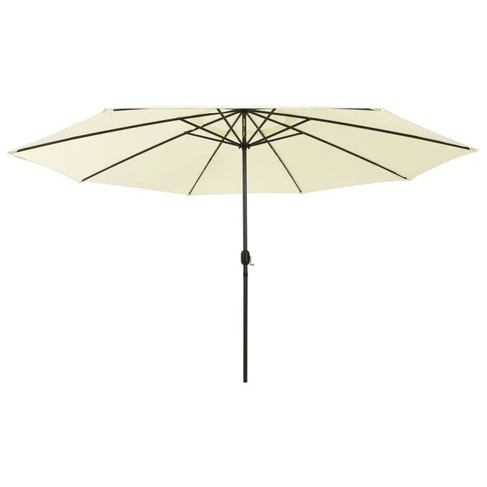 Parasol D'extérieur Avec LED Et Mât En Métal 400 Cm Sable 5 Parasol D'extérieur Avec LED Et Mât En Métal 400 Cm Sable – Image 3