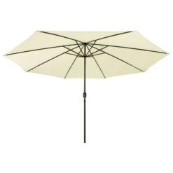 Parasol D'extérieur Avec LED Et Mât En Métal 400 Cm Sable 12 Parasol D'extérieur Avec LED Et Mât En Métal 400 Cm Sable -Mobilier De Jardin parasol d exterieur avec led et mat en metal 400 cm sable 3666722356206 942552