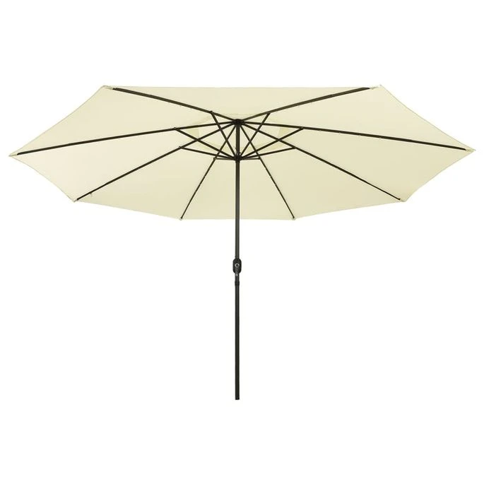 Parasol D'extérieur Avec LED Et Mât En Métal 400 Cm Sable 6 Parasol D'extérieur Avec LED Et Mât En Métal 400 Cm Sable – Image 4