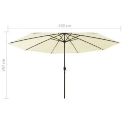 Parasol D'extérieur Avec LED Et Mât En Métal 400 Cm Sable 15 Parasol D'extérieur Avec LED Et Mât En Métal 400 Cm Sable -Mobilier De Jardin parasol d exterieur avec led et mat en metal 400 cm sable 3666722356206 942555