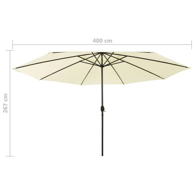 Parasol D'extérieur Avec LED Et Mât En Métal 400 Cm Sable 9 Parasol D'extérieur Avec LED Et Mât En Métal 400 Cm Sable – Image 7