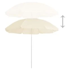 Parasol D'extérieur Avec Mât En Acier Sable 180 Cm 2 -Mobilier De Jardin parasol d exterieur avec mat en acier sable 180 cm 3666722352192 946831