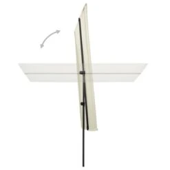 Parasol D'extérieur Avec Mât En Aluminium 2x1,5 M Blanc Sable -Mobilier De Jardin parasol d exterieur avec mat en aluminium 2x1 5 m blanc sable 3666722882958 1007348