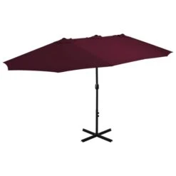 Parasol D'extérieur Avec Mât En Aluminium 460 X 270 Cm Bordeaux