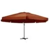 Parasol D'extérieur Avec Mât En Aluminium 600 Cm Terre Cuite -Mobilier De Jardin parasol d exterieur avec mat en aluminium 600 cm terre cuite 3666722604932 584519