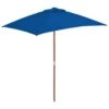 Parasol D'extérieur Avec Mât En Bois Bleu 150x200 Cm 2 Parasol D'extérieur Avec Mât En Bois Bleu 150x200 Cm -Mobilier De Jardin parasol d exterieur avec mat en bois bleu 150x200 cm 3666722353366 945811