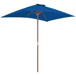 Parasol D'extérieur Avec Mât En Bois Bleu 150x200 Cm -Mobilier De Jardin parasol d exterieur avec mat en bois bleu 150x200 cm 3666722353366 945813