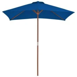 Parasol D'extérieur Avec Mât En Bois Bleu 150x200 Cm -Mobilier De Jardin parasol d exterieur avec mat en bois bleu 150x200 cm 3666722353366 945815