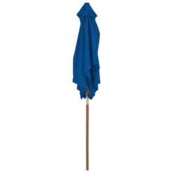 Parasol D'extérieur Avec Mât En Bois Bleu 150x200 Cm -Mobilier De Jardin parasol d exterieur avec mat en bois bleu 150x200 cm 3666722353366 945816