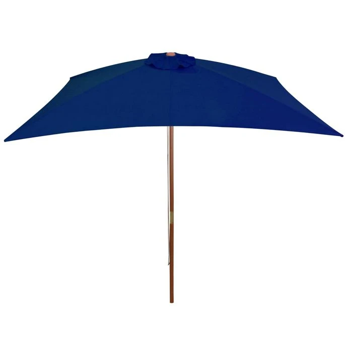 Parasol D'extérieur Avec Mât En Bois Bleu 200x300 Cm 6 Parasol D'extérieur Avec Mât En Bois Bleu 200x300 Cm – Image 4