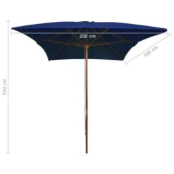Parasol D'extérieur Avec Mât En Bois Bleu 200x300 Cm 13 Parasol D'extérieur Avec Mât En Bois Bleu 200x300 Cm -Mobilier De Jardin parasol d exterieur avec mat en bois bleu 200x300 cm 3666722413510 847421