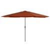 Parasol D'extérieur Avec Mât En Métal 400 Cm Terre Cuite -Mobilier De Jardin parasol d exterieur avec mat en metal 400 cm terre cuite 3666722883177 983398