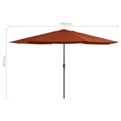 Parasol D'extérieur Avec Mât En Métal 400 Cm Terre Cuite -Mobilier De Jardin parasol d exterieur avec mat en metal 400 cm terre cuite 3666722883177 983404