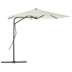 Parasol D'extérieur Avec Poteau En Acier 300 Cm Sable -Mobilier De Jardin parasol d exterieur avec poteau en acier 300 cm sable 3666722325851 979645
