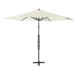 Parasol D'extérieur Avec Poteau En Acier 300 Cm Sable -Mobilier De Jardin parasol d exterieur avec poteau en acier 300 cm sable 3666722325851 979646