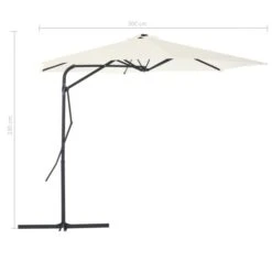 Parasol D'extérieur Avec Poteau En Acier 300 Cm Sable -Mobilier De Jardin parasol d exterieur avec poteau en acier 300 cm sable 3666722325851 979649