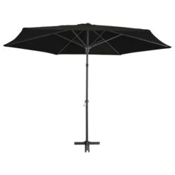 Parasol D'extérieur Déporté Avec Mât En Acier 300 Cm Noir -Mobilier De Jardin parasol d exterieur deporte avec mat en acier 300 cm noir 3666722322607 983183