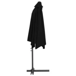 Parasol D'extérieur Déporté Avec Mât En Acier 300 Cm Noir -Mobilier De Jardin parasol d exterieur deporte avec mat en acier 300 cm noir 3666722322607 983184