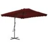 Parasol D'extérieur Déporté Avec Mât En Acier Bordeaux 250x250x230 Cm -Mobilier De Jardin parasol d exterieur deporte avec mat en acier bordeaux 250x250x230 cm 3666722356336 942417
