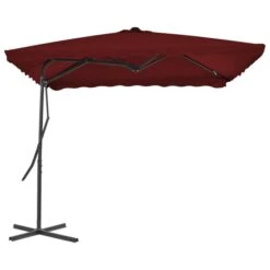 Parasol D'extérieur Déporté Avec Mât En Acier Bordeaux 250x250x230 Cm -Mobilier De Jardin parasol d exterieur deporte avec mat en acier bordeaux 250x250x230 cm 3666722356336 942419