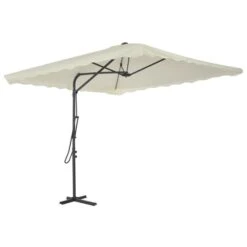 Parasol D'extérieur Déporté Avec Poteau En Acier 250 X 250 Cm Sable -Mobilier De Jardin parasol d exterieur deporte avec poteau en acier 250 x 250 cm sable 3666722325882 979626