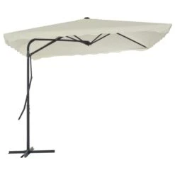 Parasol D'extérieur Déporté Avec Poteau En Acier 250 X 250 Cm Sable -Mobilier De Jardin parasol d exterieur deporte avec poteau en acier 250 x 250 cm sable 3666722325882 979627