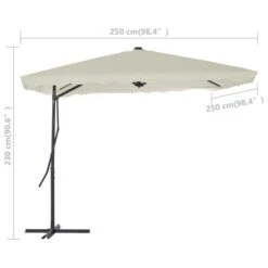 Parasol D'extérieur Déporté Avec Poteau En Acier 250 X 250 Cm Sable -Mobilier De Jardin parasol d exterieur deporte avec poteau en acier 250 x 250 cm sable 3666722325882 979629