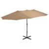 Parasol D'extérieur Et Poteau En Aluminium 460 X 270 Cm Taupe -Mobilier De Jardin parasol d exterieur et poteau en aluminium 460 x 270 cm taupe 3666722325998 979544