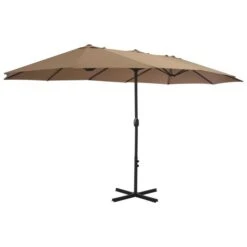 Parasol D'extérieur Et Poteau En Aluminium 460 X 270 Cm Taupe -Mobilier De Jardin parasol d exterieur et poteau en aluminium 460 x 270 cm taupe 3666722325998 979546