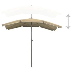 Parasol De Jardin Avec Mât 200x130 Cm Taupe -Mobilier De Jardin parasol de jardin avec mat 200x130 cm taupe 3666722352079 946902