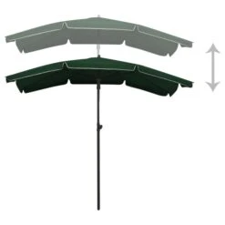 Parasol De Jardin Avec Mât 200x130 Cm Vert -Mobilier De Jardin parasol de jardin avec mat 200x130 cm vert 3666722352093 946890