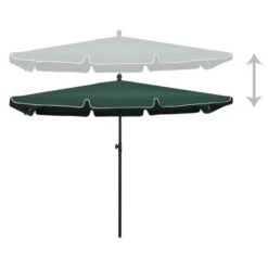 Parasol De Jardin Avec Mât 210x140 Cm Vert -Mobilier De Jardin parasol de jardin avec mat 210x140 cm vert 3666722352161 946847