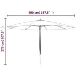 Parasol De Jardin Avec Mât En Bois Taupe 400x273 Cm -Mobilier De Jardin parasol de jardin avec mat en bois taupe 400x273 cm 8720845760625 1515907