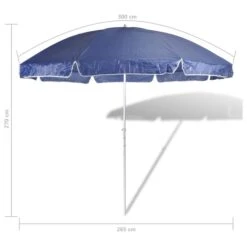Parasol De Plage 300 Cm Bleu -Mobilier De Jardin parasol de plage 300 cm bleu 8718475852124 1355479