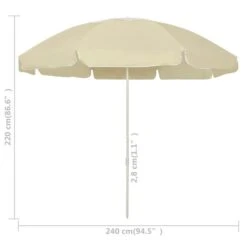 Parasol De Plage Jaune Sable 240 Cm 13 Parasol De Plage Jaune Sable 240 Cm -Mobilier De Jardin parasol de plage jaune sable 240 cm 3666722352963 946238