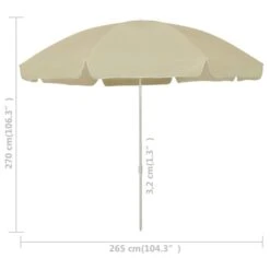 Parasol De Plage Jaune Sable 300 Cm 13 Parasol De Plage Jaune Sable 300 Cm -Mobilier De Jardin parasol de plage jaune sable 300 cm 3666722352987 946226