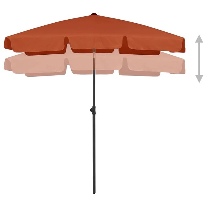 Parasol De Plage Terre Cuite 180x120 Cm 7 Parasol De Plage Terre Cuite 180x120 Cm – Image 5
