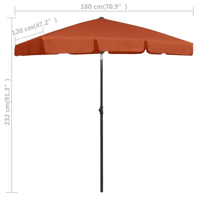 Parasol De Plage Terre Cuite 180x120 Cm 10 Parasol De Plage Terre Cuite 180x120 Cm – Image 8