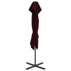 Parasol Déporté à Double Toit 250x250 Cm Rouge Bordeaux -Mobilier De Jardin parasol deporte a double toit 250x250 cm rouge bordeaux 3666722356954 941808