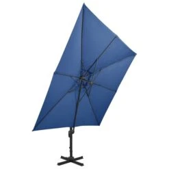 Parasol Déporté à Double Toit 300x300 Cm Bleu Azuré 13 Parasol Déporté à Double Toit 300x300 Cm Bleu Azuré -Mobilier De Jardin parasol deporte a double toit 300x300 cm bleu azure 3666722356794 941978