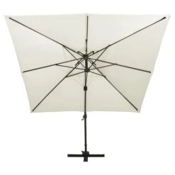 Parasol Déporté à Double Toit 300x300 Cm Sable 14 Parasol Déporté à Double Toit 300x300 Cm Sable -Mobilier De Jardin parasol deporte a double toit 300x300 cm sable 3666722356855 941889