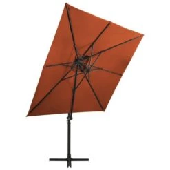 Parasol Déporté à Double Toit Terre Cuite 250x250 Cm 2 -Mobilier De Jardin parasol deporte a double toit terre cuite 250x250 cm 3666722356947 941816