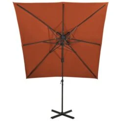 Parasol Déporté à Double Toit Terre Cuite 250x250 Cm 2 -Mobilier De Jardin parasol deporte a double toit terre cuite 250x250 cm 3666722356947 941817