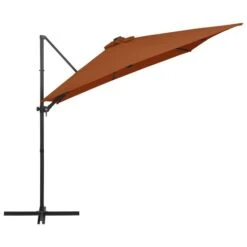 Parasol Déporté Avec Lumières LED Terre Cuite 250x250 Cm 14 Parasol Déporté Avec Lumières LED Terre Cuite 250x250 Cm -Mobilier De Jardin parasol deporte avec lumieres led terre cuite 250x250 cm 3666722313933 991600